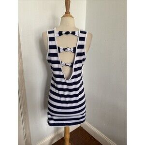 Arli‎ Tank Dress Womens Large Navy Striped Beach Cover Up for Swimwear